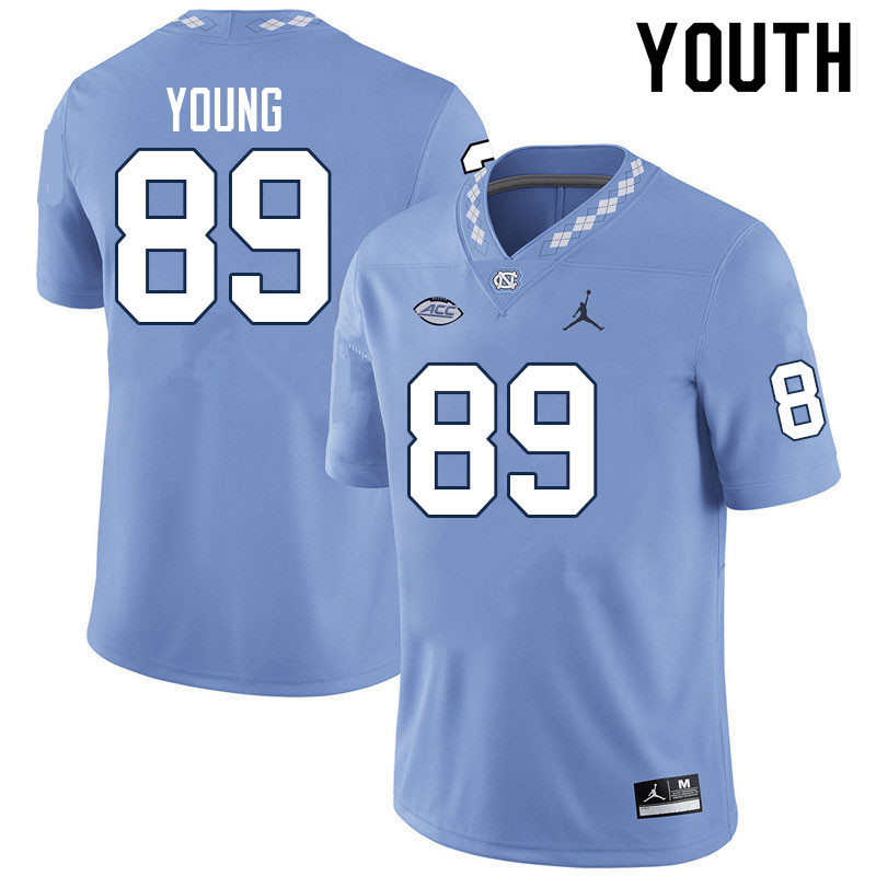 Youth #89 Jake Young North Carolina Tar Heels College Football Jerseys Sale-Carolina Blue